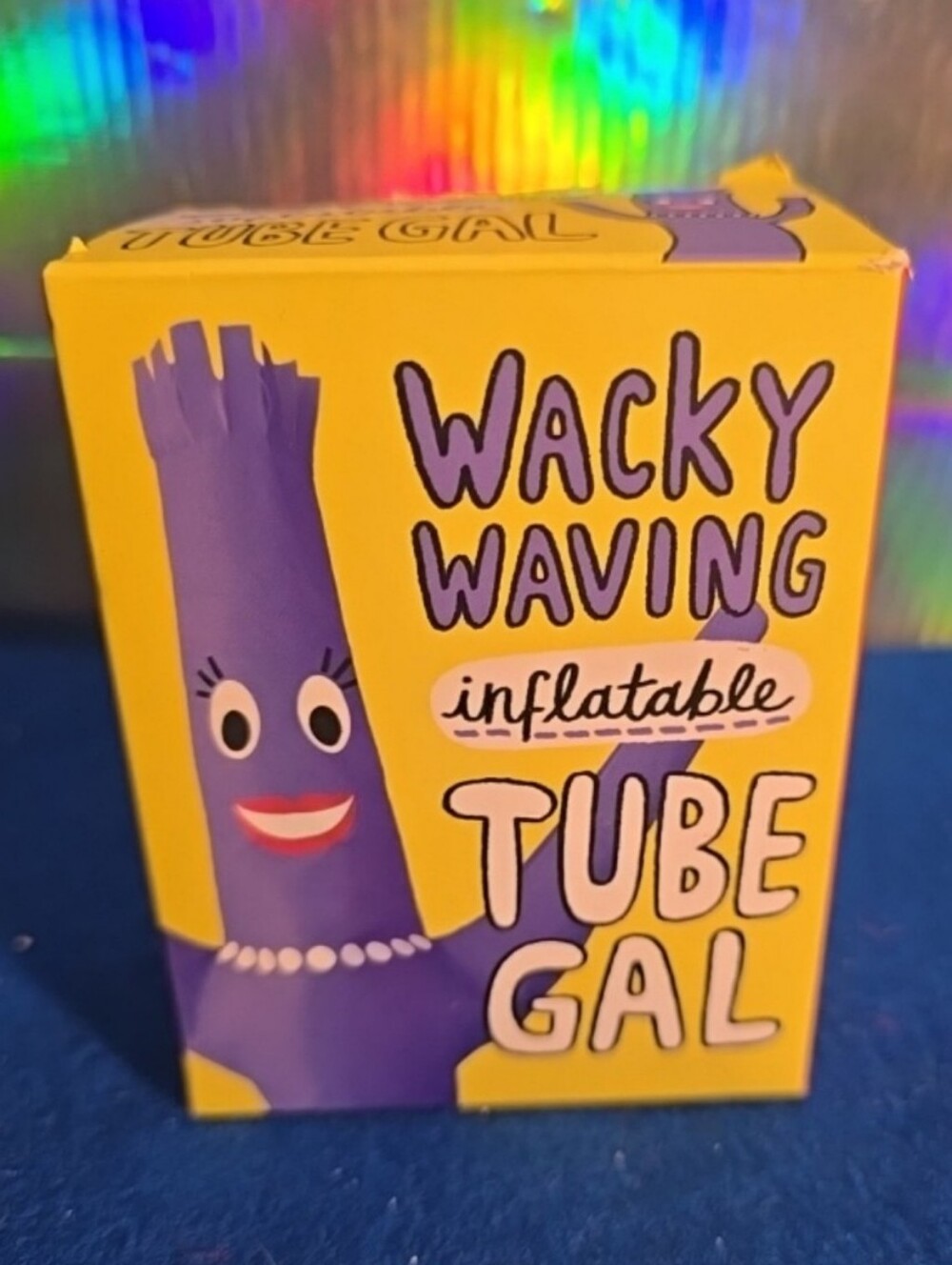 l061526 New Purple Wacky Waving Inflatable Tube Gal Toy Running Press Miniature